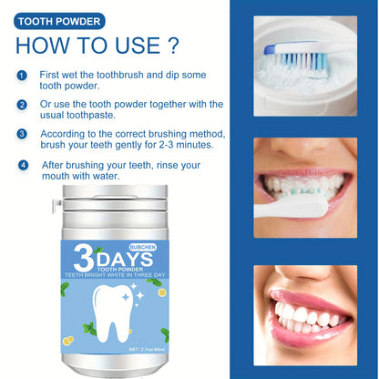BUBCHEN 2.71oz Essence Teeth Powder, Deep Cleaning Tooth Powder, Fresh Breath, Gel or Powder Formula for Daily Use, Plaque Remover for Teeth & Gum Care