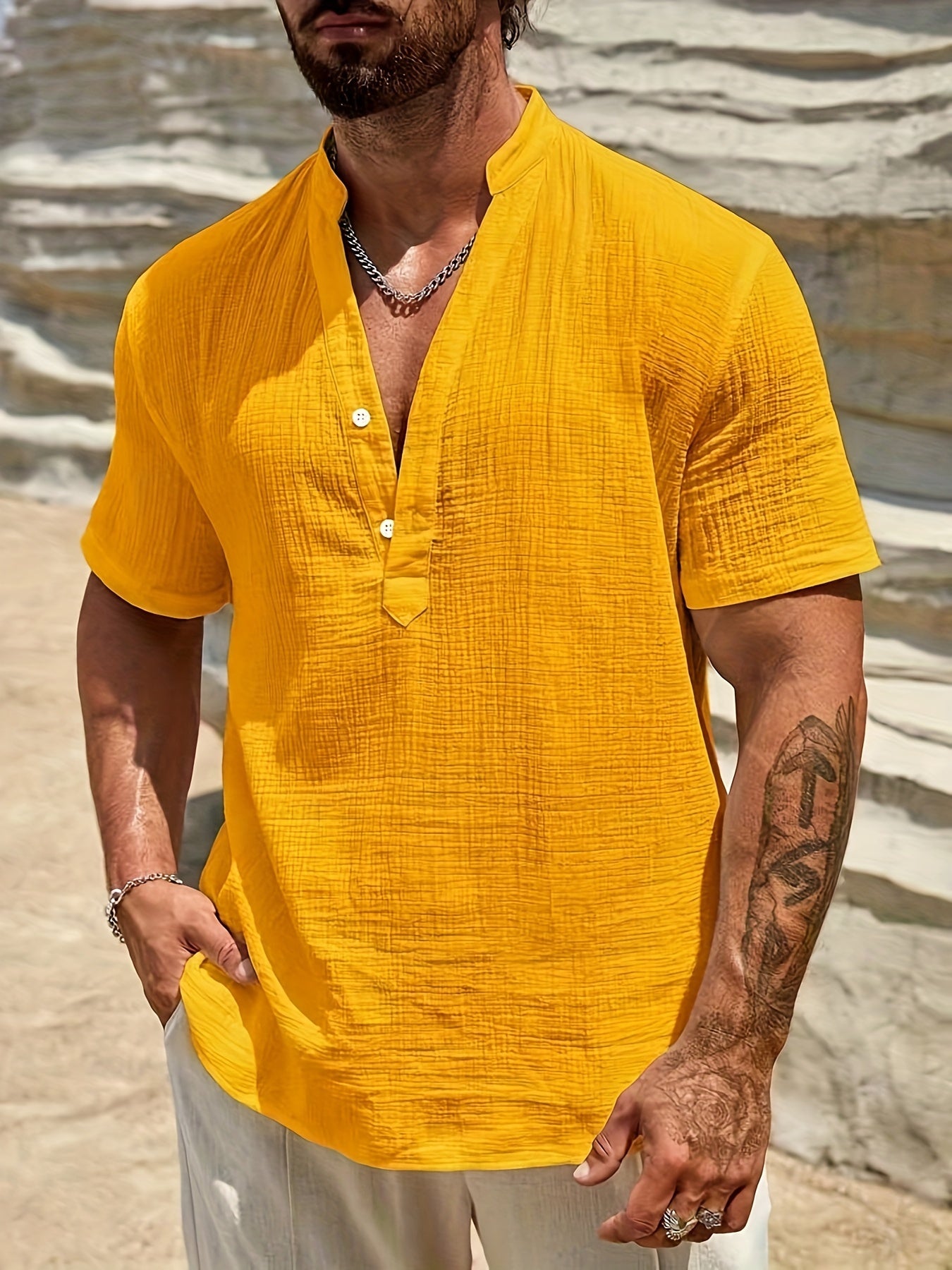 Men's Fashion Textured Shirt