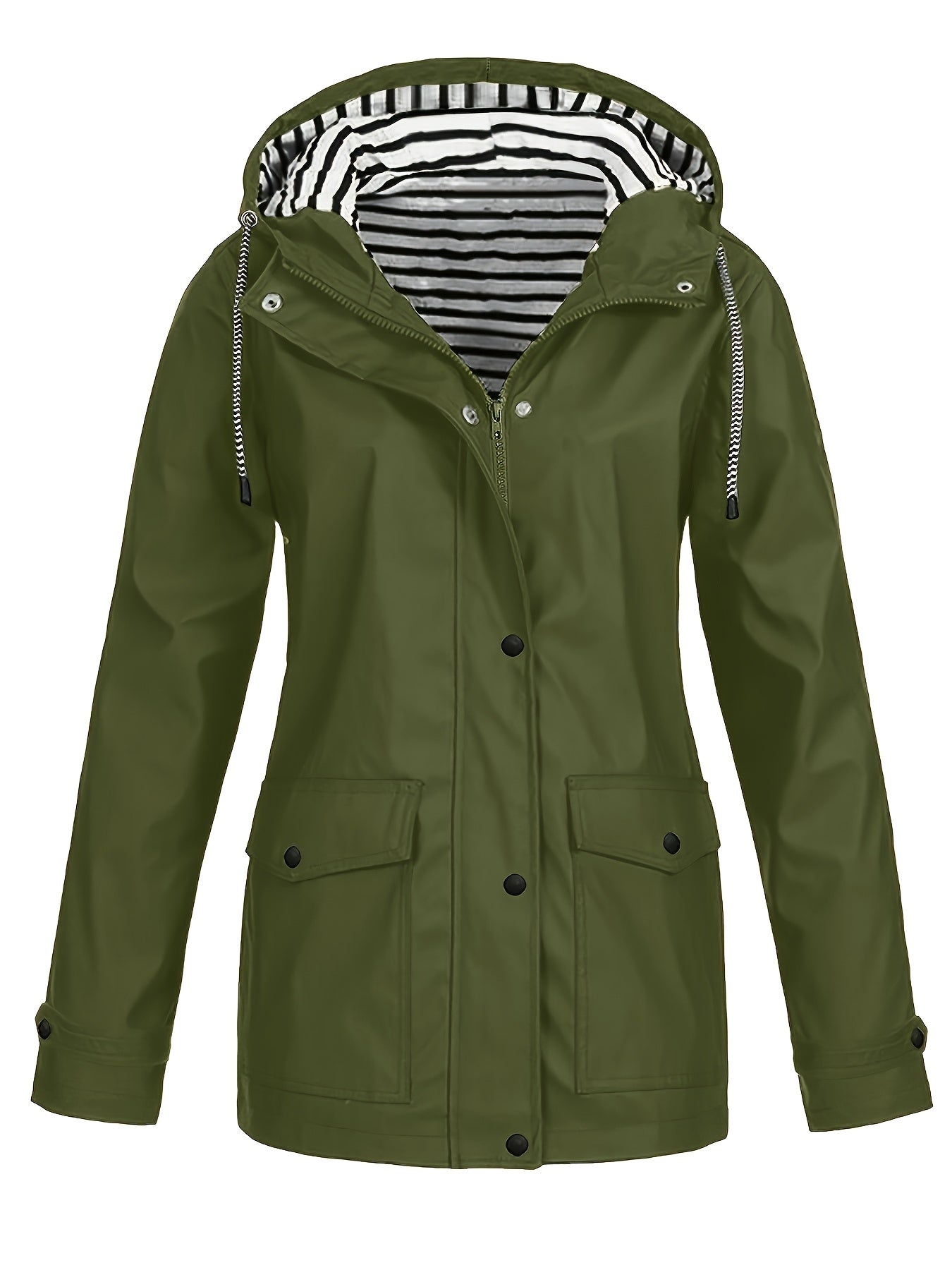 Women'S Hooded Long Sleeve Solid Color Casual Jacket | Fashionable and Versatile with and Pockets