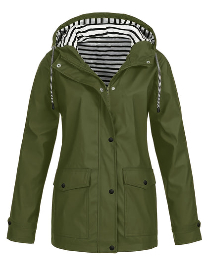 Women'S Hooded Long Sleeve Solid Color Casual Jacket | Fashionable and Versatile with and Pockets