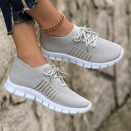 Flying Weave Casual Sneakers, Women Shoes