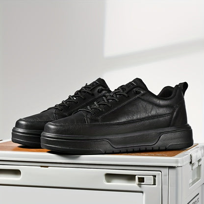 Men's Shoes, Business & Casual Low-Top Sneakers for Men - Solid Color Versatile Casual Platform Lace-Up Shoes for Daily Commuting, Fashionable, Simple, and Trendy Men's Shoes