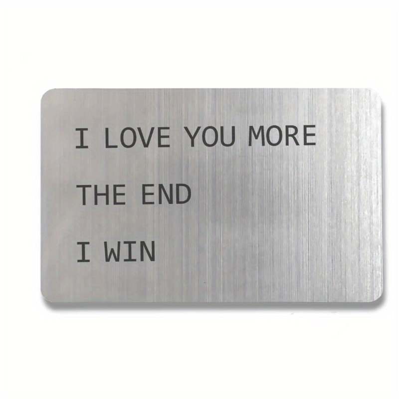 Valentine's Day gift 1pc Anniversary Wallet Insert for Men, Novelty Wallet Card Gift, I Love You More, Engraved Keepsake for Him