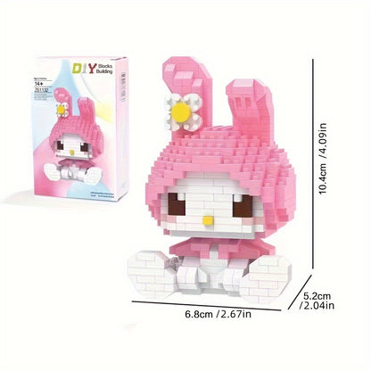 Building Block Set Featuring Sanrio Characters Like Hello Kitty, Kuromi, My Melody, And Cinnamoroll - Brick Kits for Creating Collectible Desk Decorations - Educational Puzzle Toy Suitable for Teens, Adults