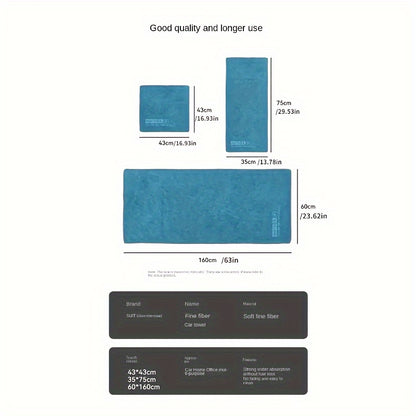 Automotive Interior Cleaning Cloth, Extra-Thick Absorbent Oversized Car Wash Towel, Scratch-Free Glass Cleaning Cloth