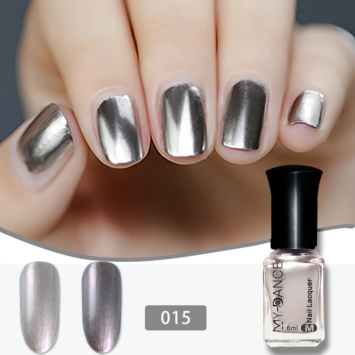 New Mirror Effect Nail Polish, 1pc, Women's Metallic Texture Nail Art, Quick-Drying, Long-Lasting,, No /LED Lamp Needed