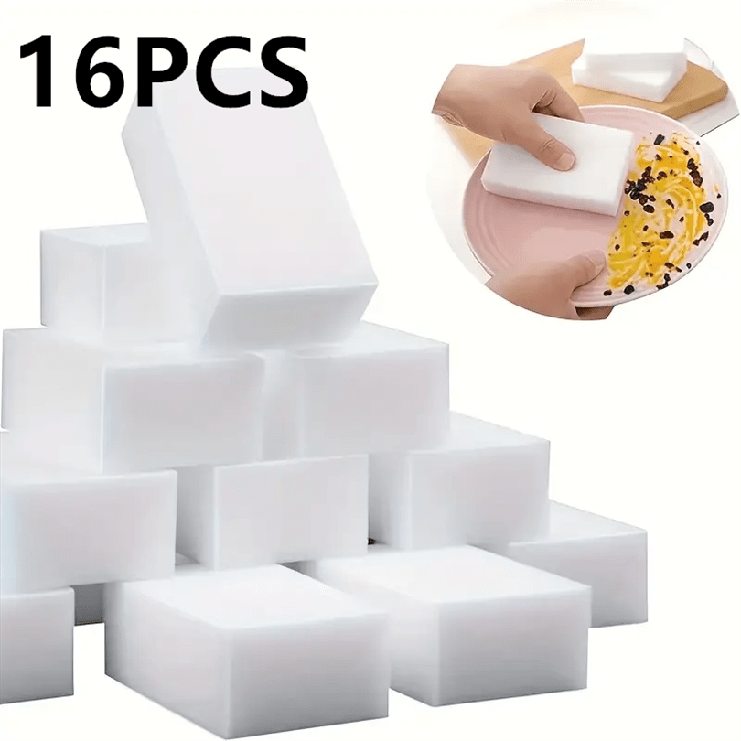 8/16/32pcs Magic Sponge Eraser Foam Cleaning Pads - Multi-Purpose Kitchen, Bathroom, Floor, Wall, Glass, and Surface Cleaner with Quick-Dry Technology