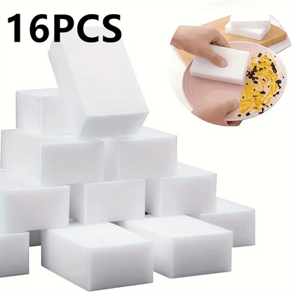 8/16/32pcs Magic Sponge Eraser Foam Cleaning Pads - Multi-Purpose Kitchen, Bathroom, Floor, Wall, Glass, and Surface Cleaner with Quick-Dry Technology