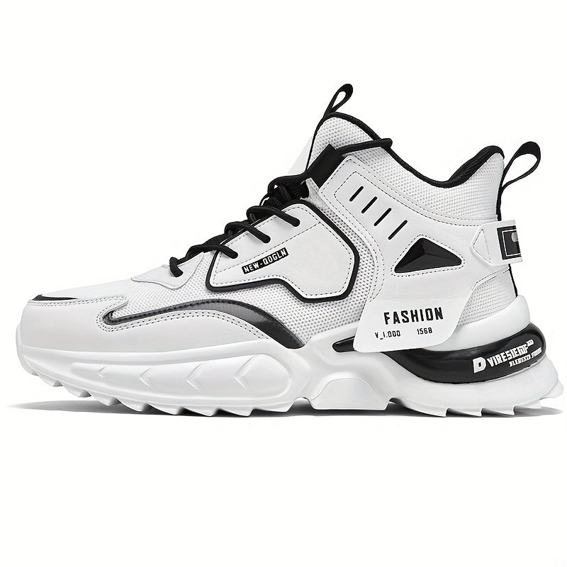 Men'S Breathable Mesh Running Shoes for Autumn, Lightweight And Durable Casual Shoes, Stylish Large Size High-Top Sports Shoes, Dad Shoes