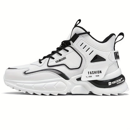Men'S Breathable Mesh Running Shoes for Autumn, Lightweight And Durable Casual Shoes, Stylish Large Size High-Top Sports Shoes, Dad Shoes