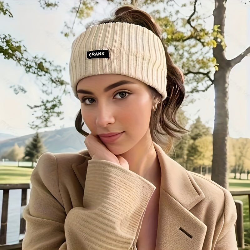Single Women' Headband - Braided Winter Ear Warmer & Turban, Soft Warm Hat for Weather, Elegant & Cute Solid Color Knitwear for Daily Use & Special Events,