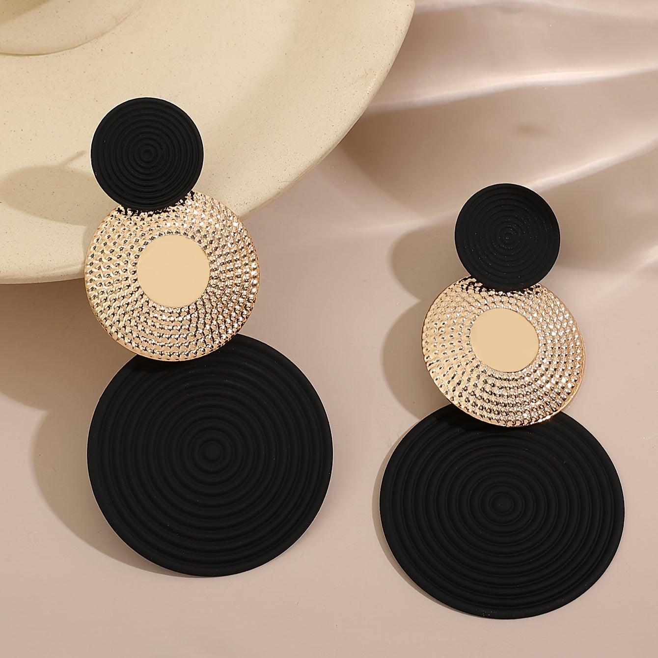 Stylish Dangle Earrings Trio Circle Design Pick A Color U Prefer Match Daily Outfits Party Accessories Fashionable Stuff