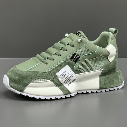 Ultra-Comfy Trendy Lace Up Sneakers - Fashion Sneakers for Outdoor Enthusiasts with Platform Design, Breathable Mesh, and Durable Outsole for Walking, Jogging, Camping in All Seasons