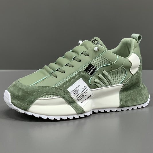 Ultra-Comfy Trendy Lace Up Sneakers - Fashion Sneakers for Outdoor Enthusiasts with Platform Design, Breathable Mesh, and Durable Outsole for Walking, Jogging, Camping in All Seasons