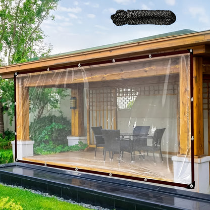 1pc Transparent Rainproof and Windproof Tarpaulin with Seal Ring, Outdoor Garden Transparent Rainproof Cover Windproof, Suitable for Garden and Chicken Coop Awning Plant Camping