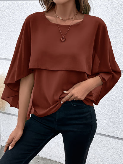 Solid Color Asymmetrical Top