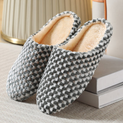 Women's Indoor Plush Lined Flat Slippers, Warm & Comfy Closed Toe Slides Shoes, House Non-slip Shoes