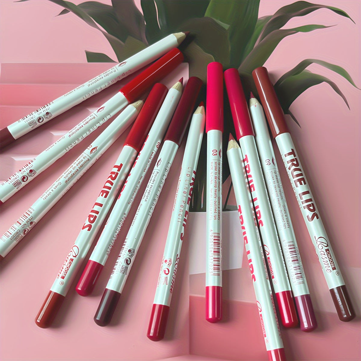 [Matte Lip Liner & Lipstick Set] 12pcs/set Long-Lasting Matte Lip Liner & Lipstick Pencil - Non-Stick Formula, Vibrant Reds & Browns, Sulfate-Free for All Skin Types