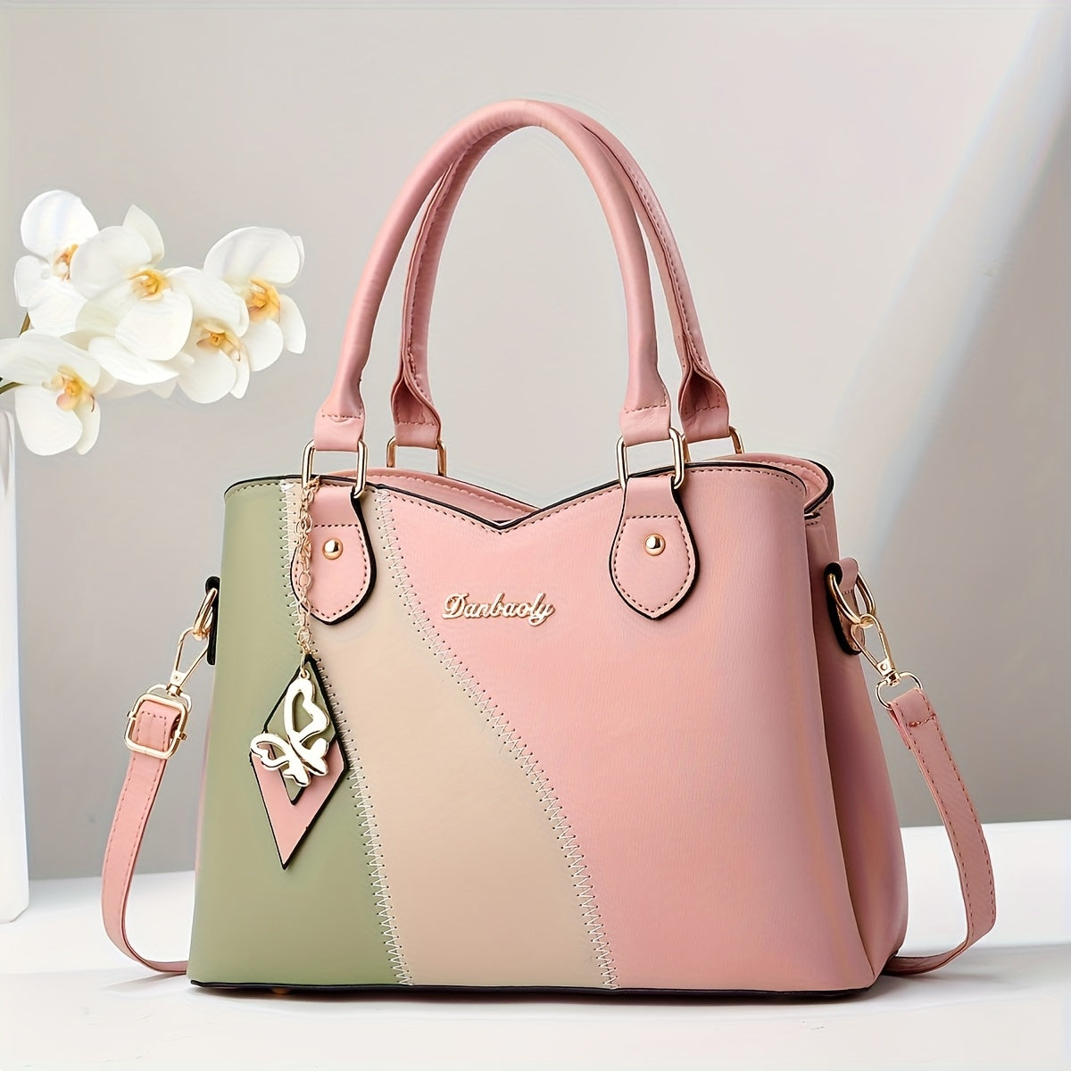New Stylish Women'S Handbag, Large Capacity, Easy Two-Tone Shoulder And Crossbody Bag, Perfect for Gifting to Mom