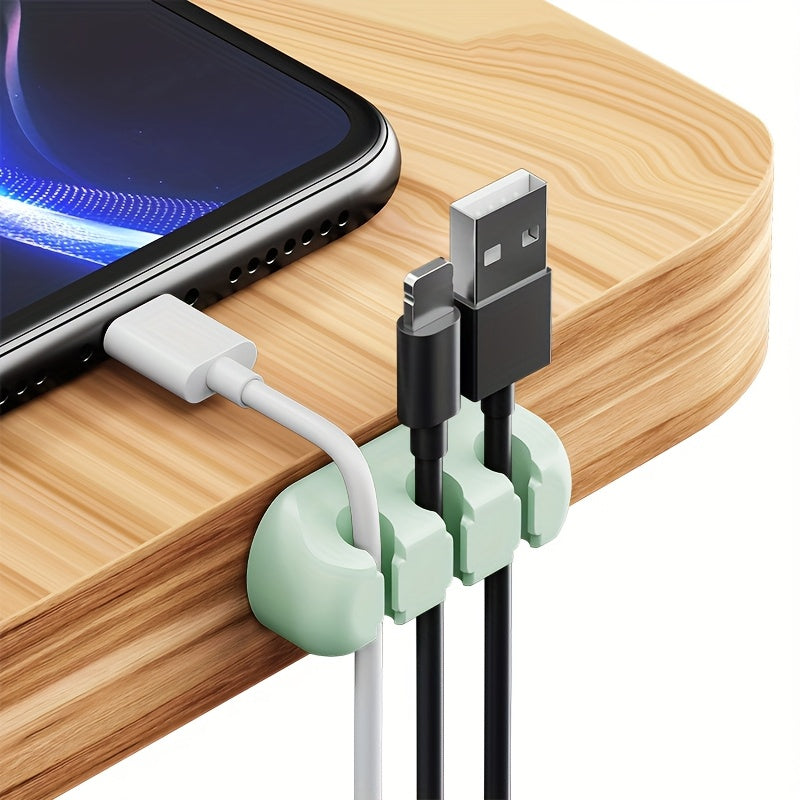 Strong Self-Adhesive Silicone Cable Organizers with 7, 5, And 3 Slots for Managing Cables, Featuring Cable Holders And Storage Boxes to Keep Your Wires Neat And Tidy!
