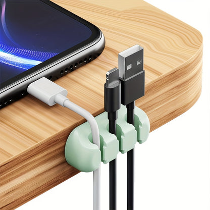 Strong Self-Adhesive Silicone Cable Organizers with 7, 5, And 3 Slots for Managing Cables, Featuring Cable Holders And Storage Boxes to Keep Your Wires Neat And Tidy!