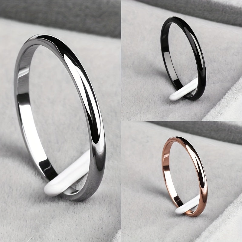 1pc 2MM Smooth Spherical Stainless Steel Ring