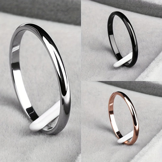 1pc 2MM Smooth Spherical Stainless Steel Ring