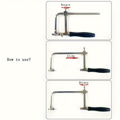 Black Handle Movable Saw Bow Wire Saw Mini Wire Saw U-shaped Saw Bow Small Hand Saw Jewelry Tool DIY Production Tool.