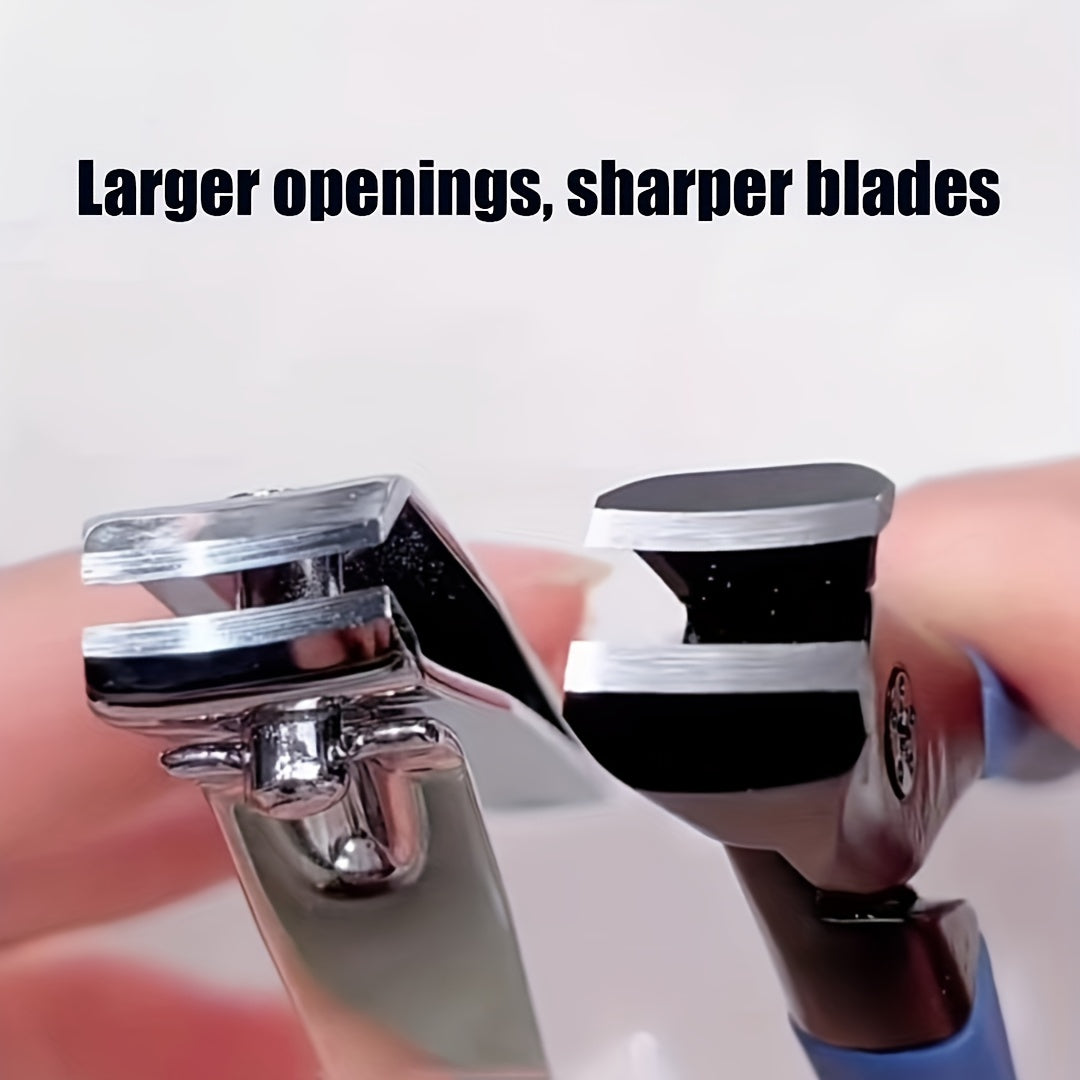 Professional Stainless Steel Nail Clippers With Anti-Splash Cover - Sharp Trimmer For Thick And Wide Nails - Perfect For Men And Seniors