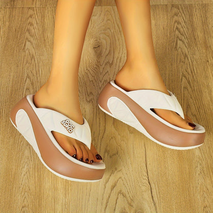 HBM910B Women's Summer Thick-Soled Outdoor Flip-Flops, Women Shoes