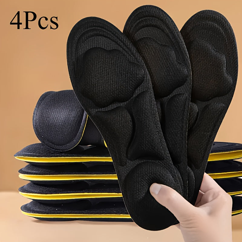 4pcs Unisex 6D Cloud Feel Shoe Inserts | Thick, Soft, Breathable, Ergonomic Design for High Heels, Sports, And Casual Shoes | Comfortable Shock Absorption, Durable Lightweight, Memory Foam Material