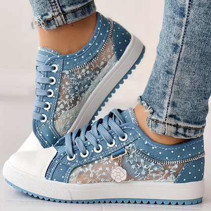 Mesh Women's Summer Student Skate Shoes, Korean Style Hollow-Out Shoes, Women's Casual Flat Shoes, Women Shoes, Sneakers