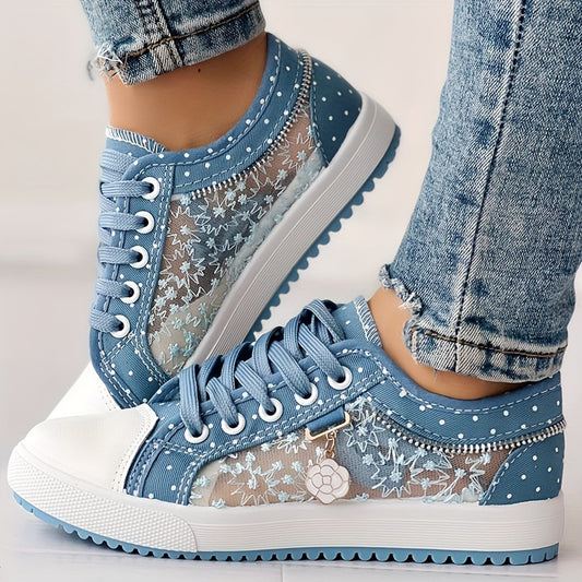 Mesh Women's Summer Student Skate Shoes, Korean Style Hollow-Out Shoes, Women's Casual Flat Shoes, Women Shoes, Sneakers