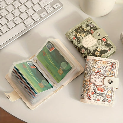 Ladies' Credit Card Holder with Multiple Slots, Exquisite Large Capacity Compact Wallet for Cards and IDs, Driver' License All-in-One Business Card Case