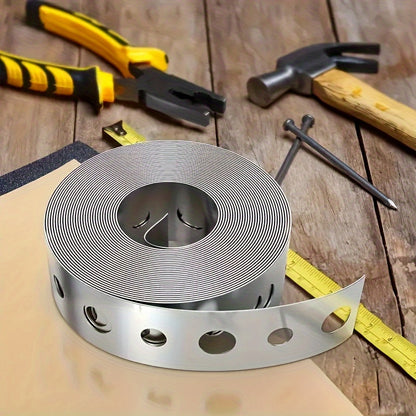 3m High-Zinc Galvanized Iron Coil - Metal Pipe Support & Suspension Strip, 17.5mm Hole