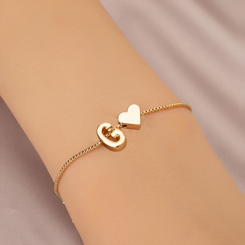 Letter Heart Bracelet