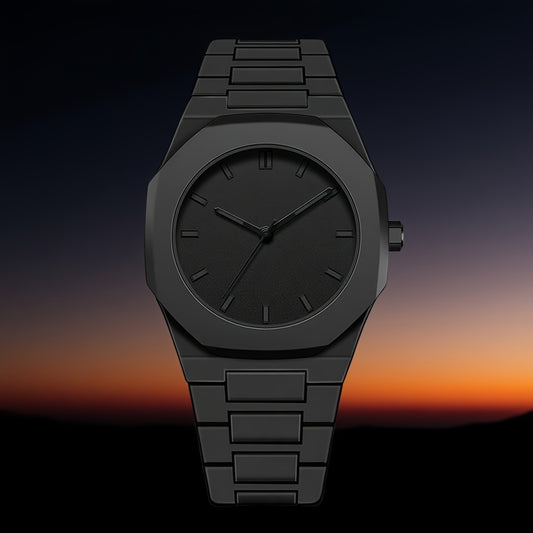 [Affordable Luxury Watch] 1pc Minimalist Modern Black Quartz Watch - Men's Women's Adjustable Strap, Everyday Casual & Formal Wear, Perfect Gift for Birthdays, Graduation, Couples - Affordable Luxury Watch for Him/Her, Back to, Creative Design