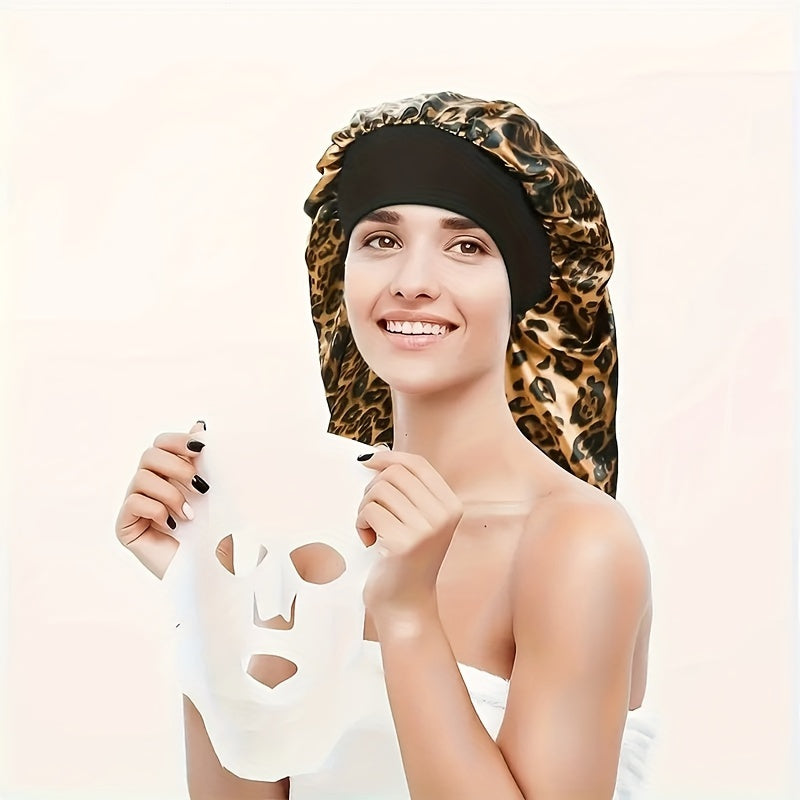 [1pc Satin Sleep Bonnet] 1pc Extra Large Satin Sleep Bonnet for Women - Long Hair Protection for Straight Curly Dreadlock And Braids, Night Cap - Bathroom Accessories