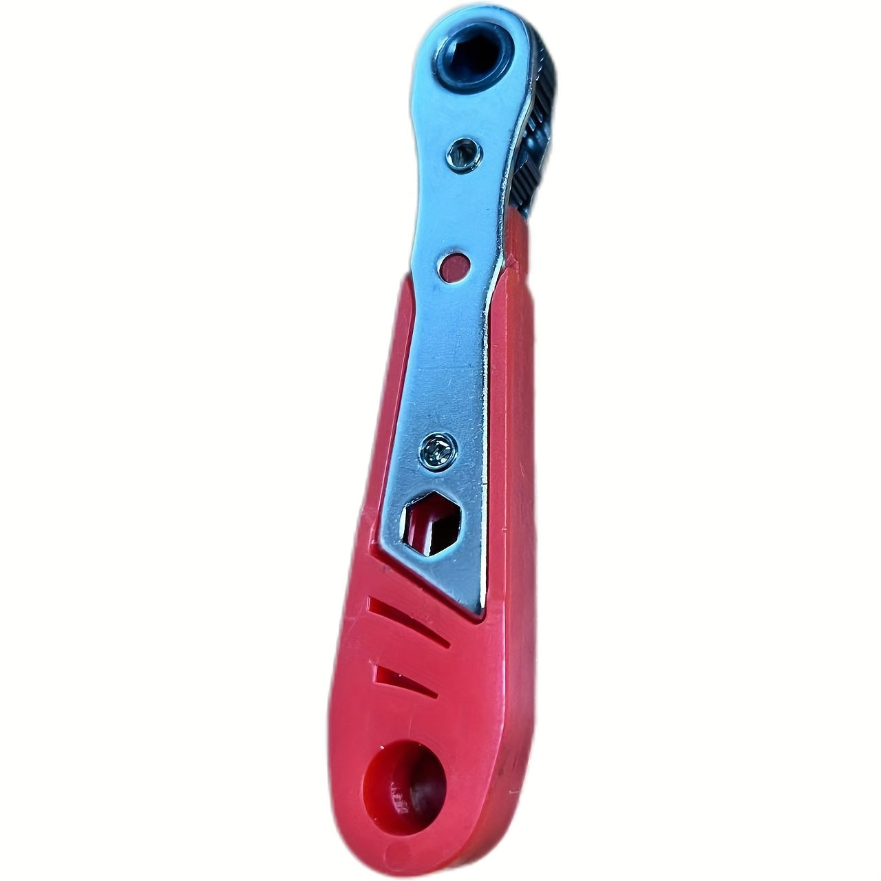 Steel Screwdriver, Suitable for Narrow Spaces, Non-Motorized Red Right Angle Tool with Ratchet Forward/Reverse Function