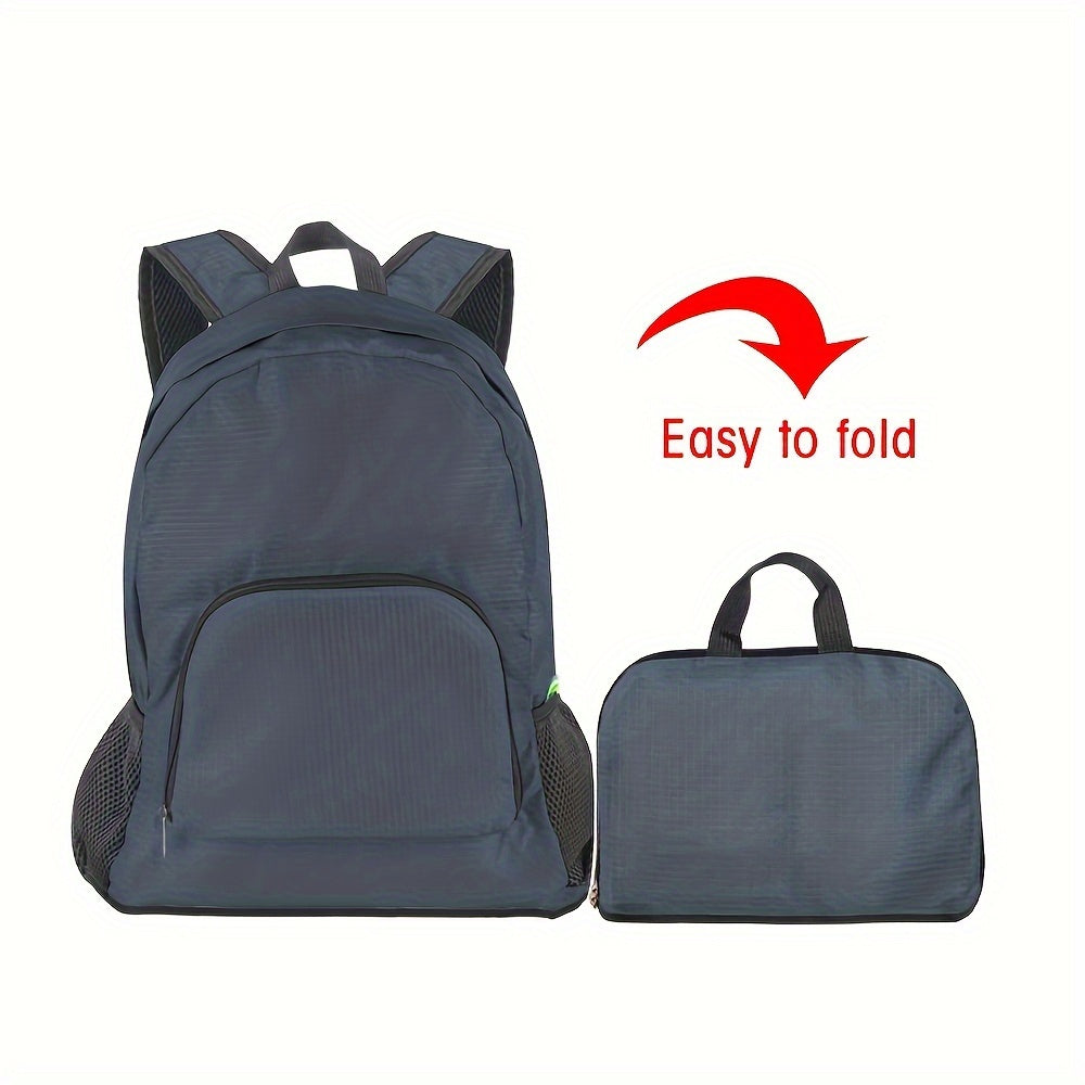 1pc Lightweight Foldable Backpack Travel Bag, Large Capacity Portable Rucksack For Women Men Outdoor Sports Hiking Camping Mountaineering, Ideal Christmas, Halloween and Thanksgiving gifts