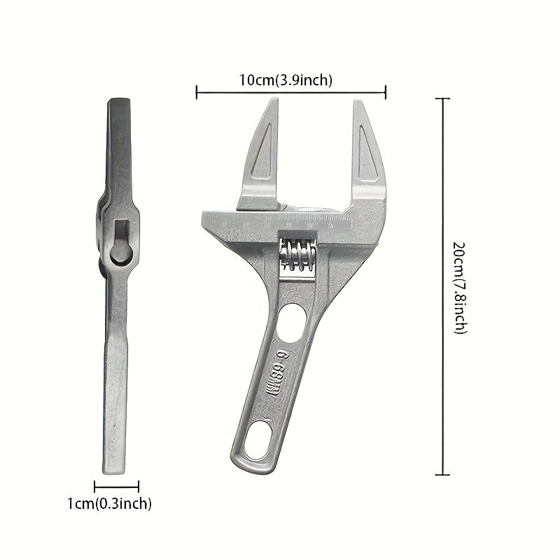 Aluminum Alloy Wrench, Multi-Function Adjustable, Strong Grip, Fits 6-68mm Pipes and Valves, Suitable for Bathroom Repairs