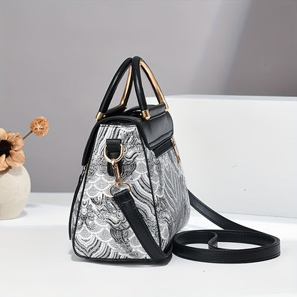 [Trendy Textured Bag] Stylish High-End Textured Women's Bag - Practical Printed Handbag - Trendy Shoulder And Crossbody Bag for Fashionable Ladies