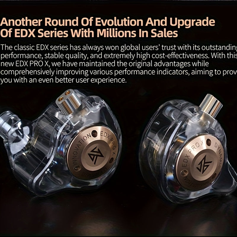 KZ EDX Pro X In Ear Monitor Headphones Wired IEM Earphones Dual DD HiFi Stereo Sound Earphones Noise Cancelling Earbuds