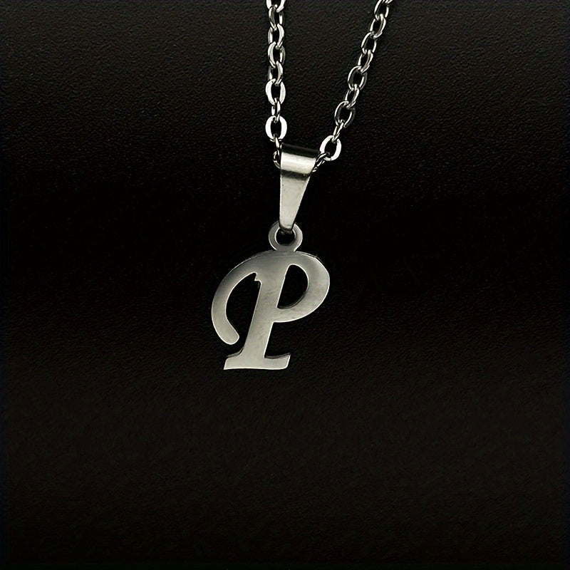 Stainless Steel Minimalist 26 Letter Pendant Necklace Unisex Gift