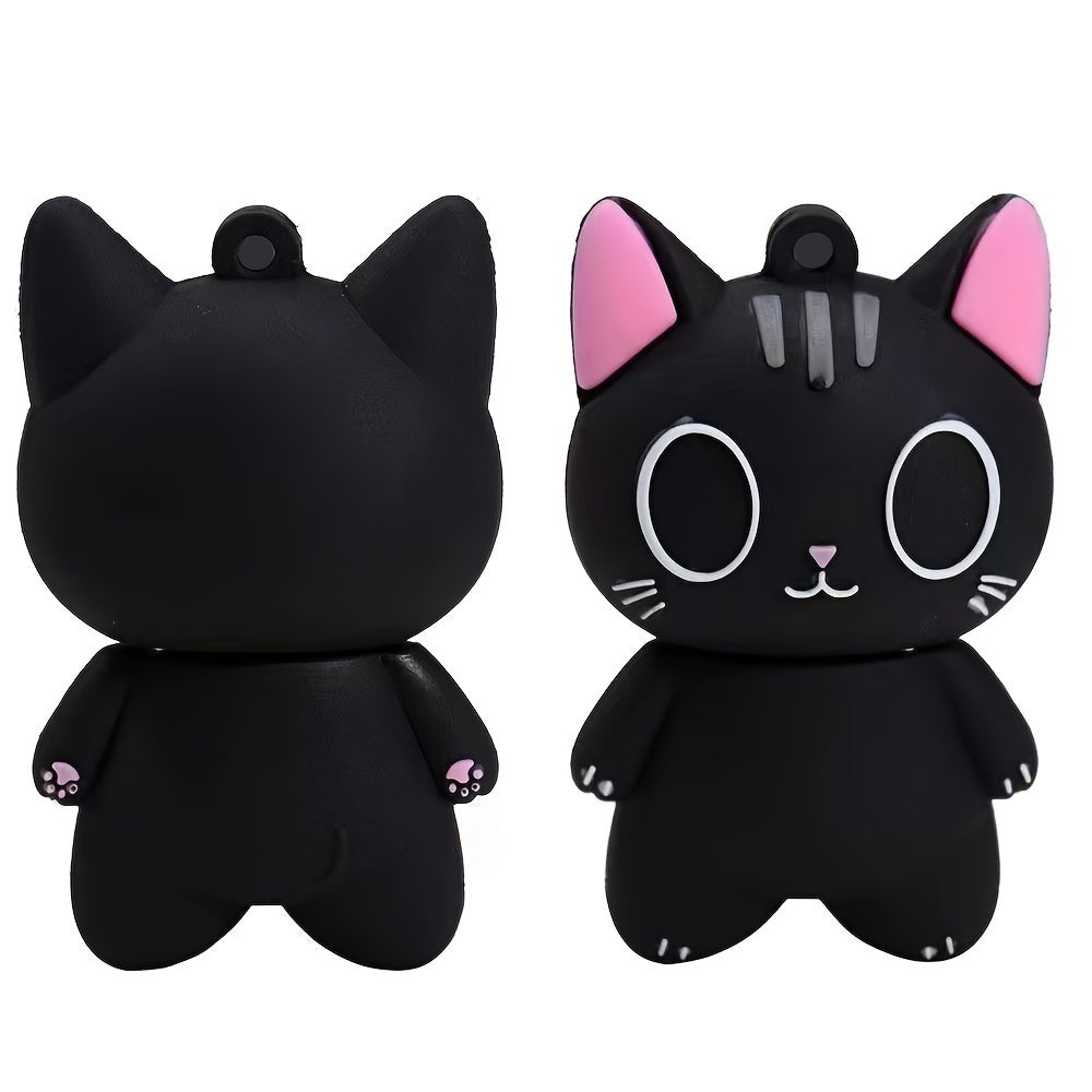 1pc Creative Cartoon Elf Cat USB Flash Drive | Cute USB Flash Drive with Storage Options of 128MB, 4GB, 8GB, 16GB, 32GB, 64GB | Compact and Portable for Everyday Data Storage and Business Use | Perfect Halloween and Christmas Gift for Family and Fri