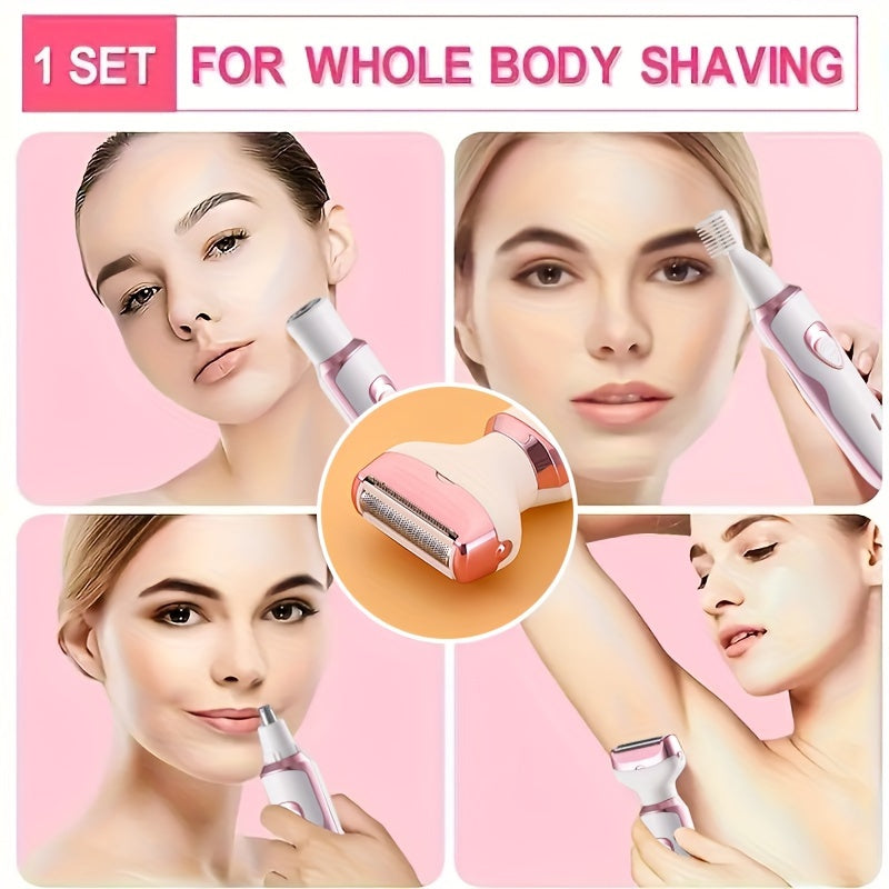 Rechargeable Electric Razor For Women - Lady Electric Shaver For Face, Nose, Legs And Underarm, Bikini Trimmer For Women Painless, Hair Razor Rechargeable & Portable Grooming Kit