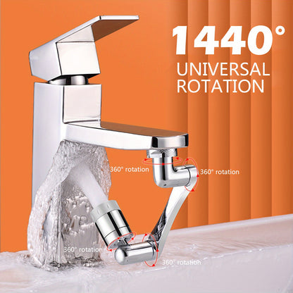 Universal Rotary Faucet Nozzle for 1pc, Silver in Color, Designed to Save Water. It Serves As an Extender for Kitchen Faucets And Can Be Used with Washbasins, Enhancing Home Improvement Projects. A Must-Have Gift for Any Household
