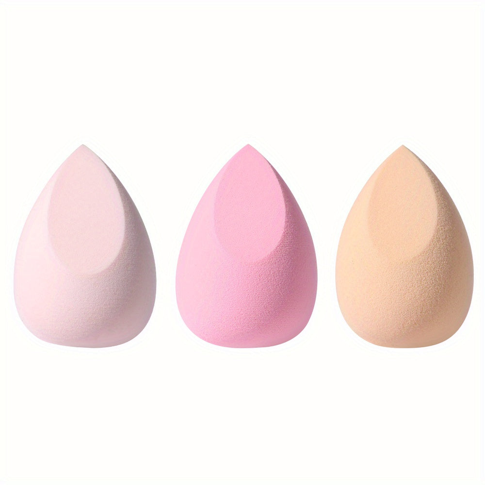 3pcs Makeup Sponge Set: Gourd-shaped Puff, Teardrop Puff, Cushion Sponge Puff, Makeup Tools