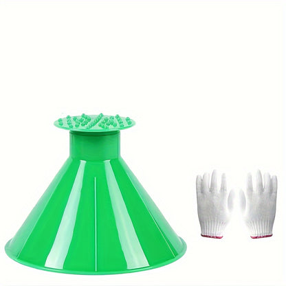 3pcs Car Window Windshield Magic Ice Scraper, Oil Funnel and Snow Shovel Tool Set - Winter Auto Accessories