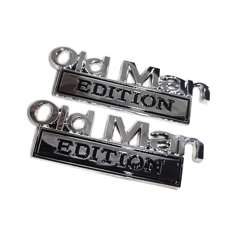 Old for Man Edition 3D Emblem Sticker Badge Fender Funny Decals Car Replacement Door Decoration for Universal Vehicle SUV Motorcycle